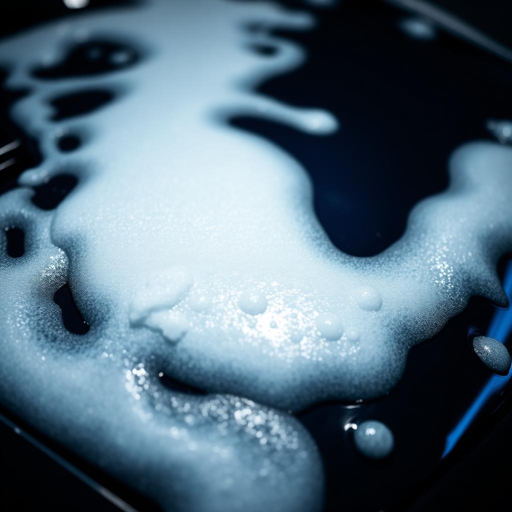 Thick foam wash on car bonnet