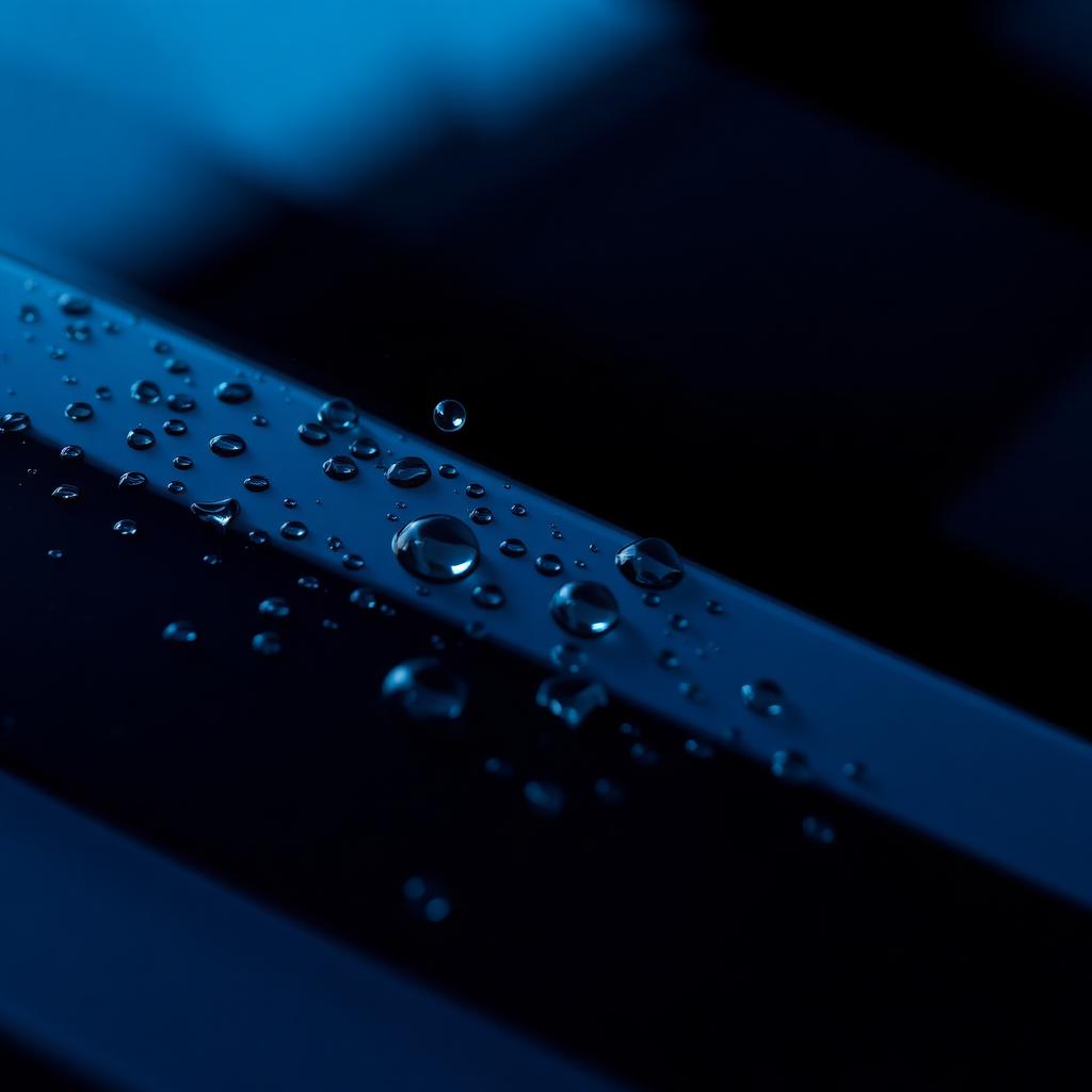 Water beading on waxed paint